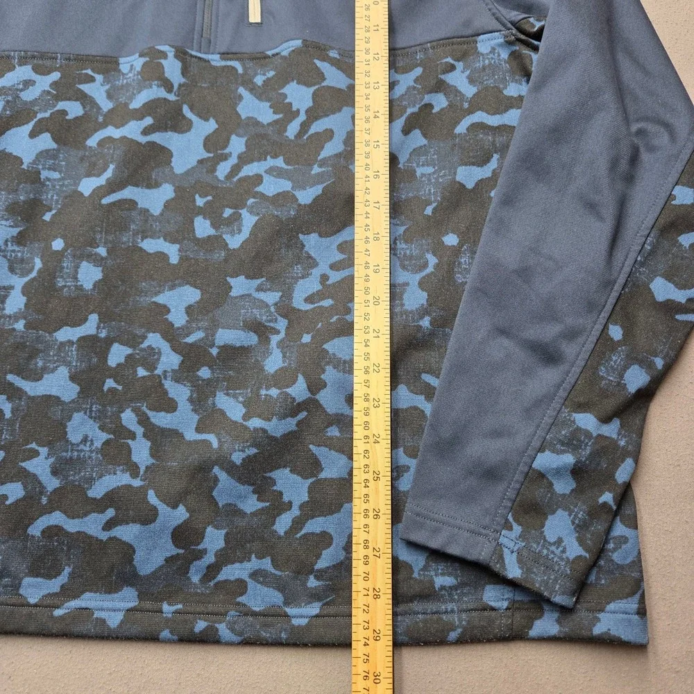 The North Face Mens XL Tech 1/4 Zip Camo Blue Navy Sweatshirt NFOA3RT2